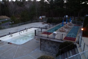 Outdoor pool and shuffleboard