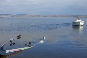 Launching the (faulty) work boat