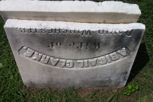 Abigail Clarke's broken headstone