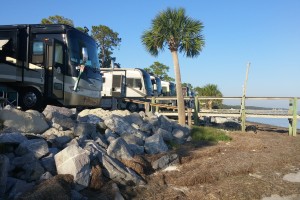 Back-in sites on the beach