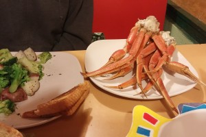 Crab leg dinner
