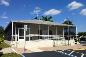The bath/laundry building