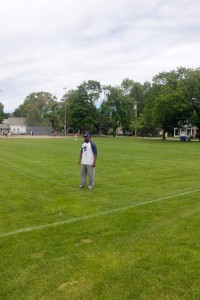 Walking onto the field