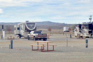 Our site in the gravel lot