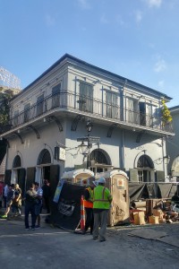 Corner of Bourbon Street, with construction