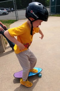 Zachary at the skateboard park