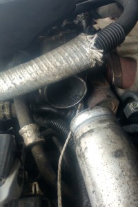 The problem - hose removed