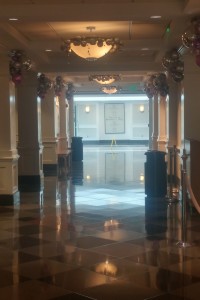 Desolate museum hallway